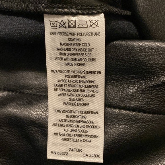 French Connection Faux Leather Black Pants - Picture 4 of 5
